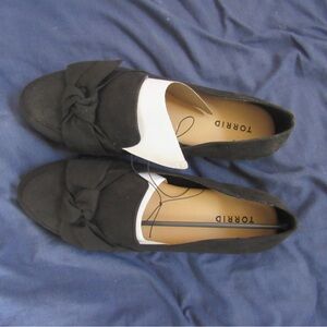 Torrid Black and White Flats with Bow Detail